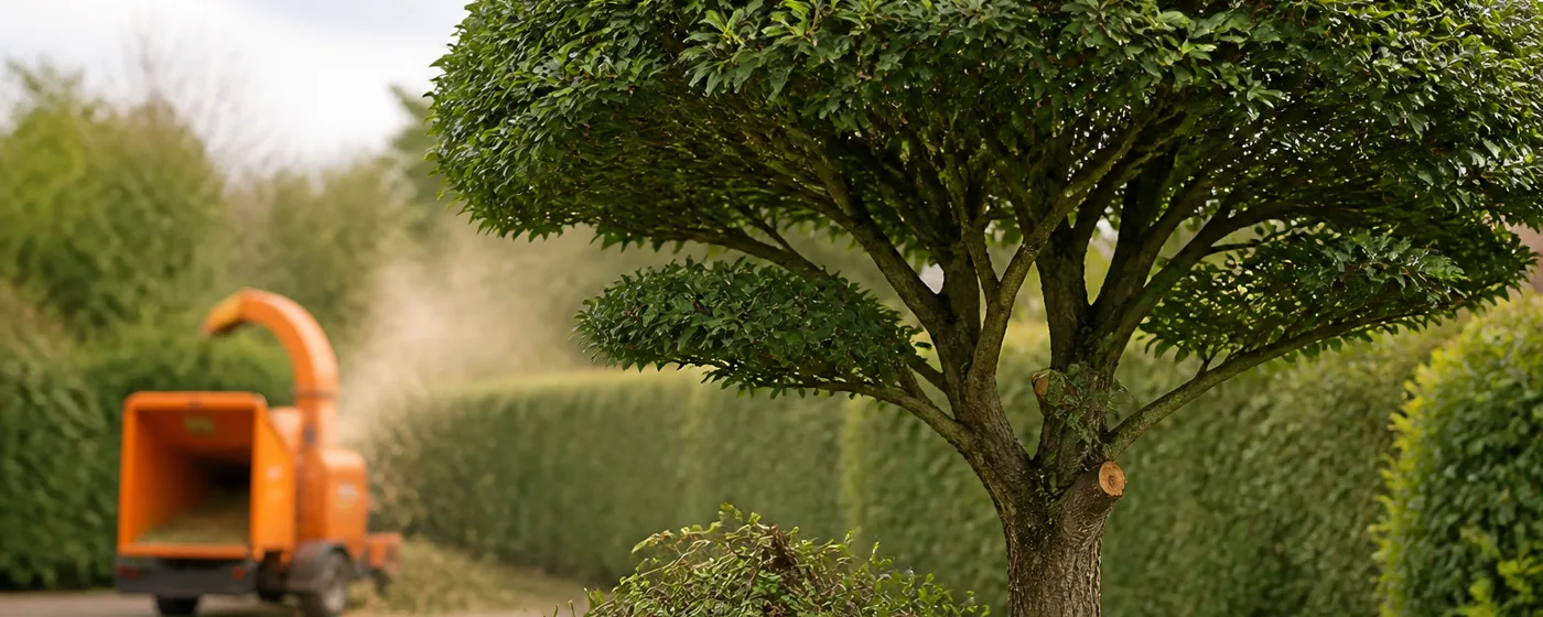 Arbre taillé et broyage des branches
